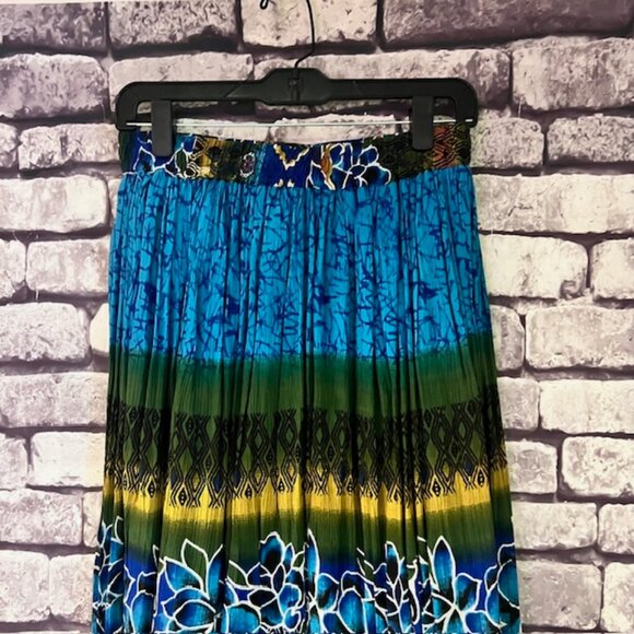 Chaudry KC Multicolored Gauzy Pleated Skirt Size M - Picture 2 of 9